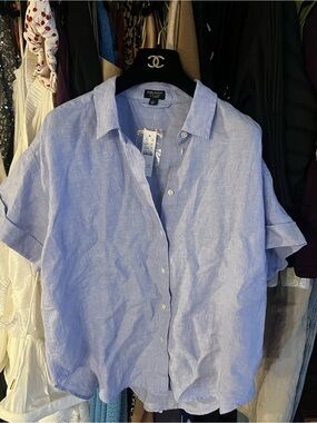 J-CREW 100percent LINEN Blouse size M 🎩🎩🎩🎩🎩🎩🎩